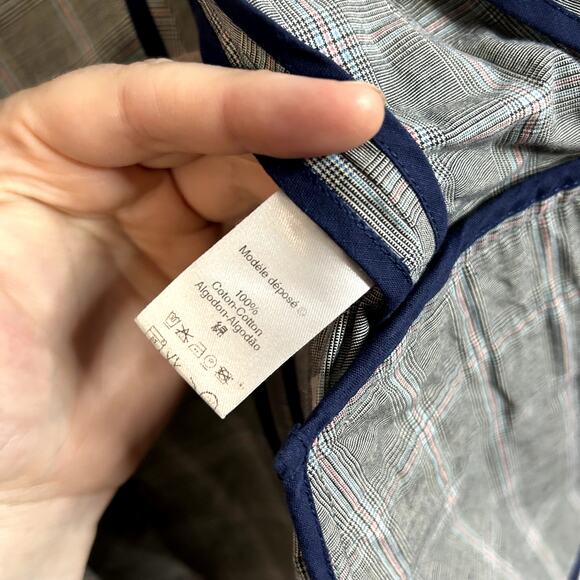 Kenzo Y2K Business Suit jacket Womens EU Size 42 US Size 4 Small Gray Plaid Vtg - Picture 12 of 12